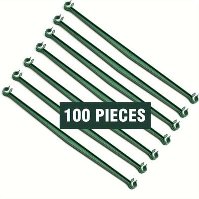"TEMU 100pcs, Garden Stake For Tomato Cage, Expandable Trellis Connectors With Adjustable C-clips For Climbing Plants, Fits 0.43" Diameter Stakes, Durable Plastic Plant Cage Support Accessory" Image