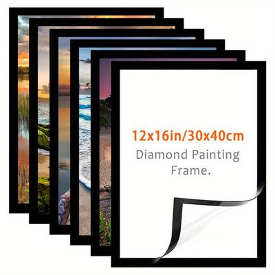 TEMU 6pcs Magnetic Art Frames For Wall Decor – Pvc, 12x16 Inches, Contemporary Style, Vertical Hanging, Home Or Office Display Image