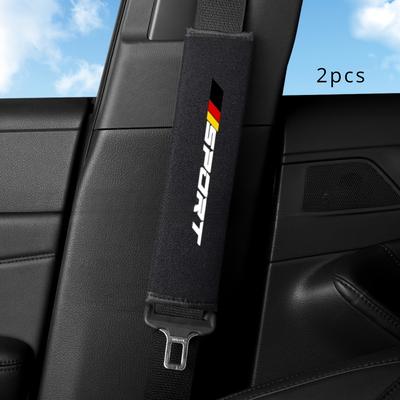 TEMU 2-pack Universal Fit Textile Car Seat Belt Shoulder Pads, Soft Anti-pinch For Vehicle Seat Belts Image