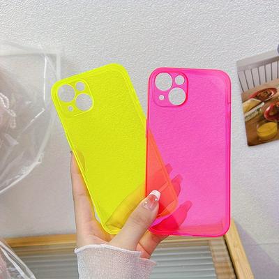 TEMU Suitable For Transparent Fluorescent Personality Protective Phone Case (two Packs) Image