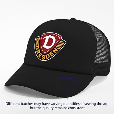 "TEMU Dresden Cartoon Print Baseball Cap - Adjustable Mesh Back, Lightweight & Breathable, White & Brown Design With "dresden" Logo, Outdoor Sports & Casual Wear" Image