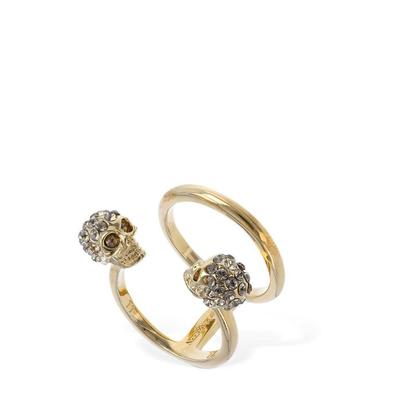 Double Skull Stacked Ring - Metallic - Alexander McQueen Rings