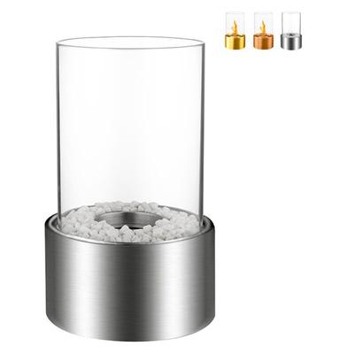 Divina Fire - Zylindrischer Bioethanol-Kamin für Innen- und Außenbereich Marsiglia - Silver Image