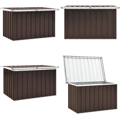 Gartenbox Braun 109x67x65 cm - Gartenbox - Stahltrennwand - Auflagenbox - Gartendekoration Image
