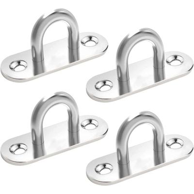 4 Stück Edelstahl-Augenplatte, Ösenplatten-Abdeckplatte, 304 Metallhaken, U-förmiger Deckenhaken, Image