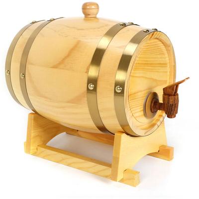 Massiv Weinfass mit Hahn Holzfass Whiskyfass Gartenfass 3L Weinlagerung Eimer Image