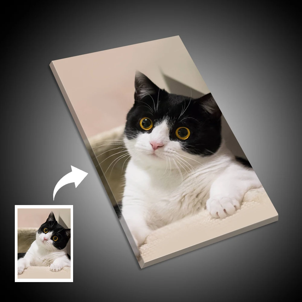 1-teilige individuelle Fotos auf Leinwand mit DIY-Holzrahmen oder rahmenlosem Poster, personalisierte individuelle Fotos für Ihre Liebhaber, Familie, Freunde Image