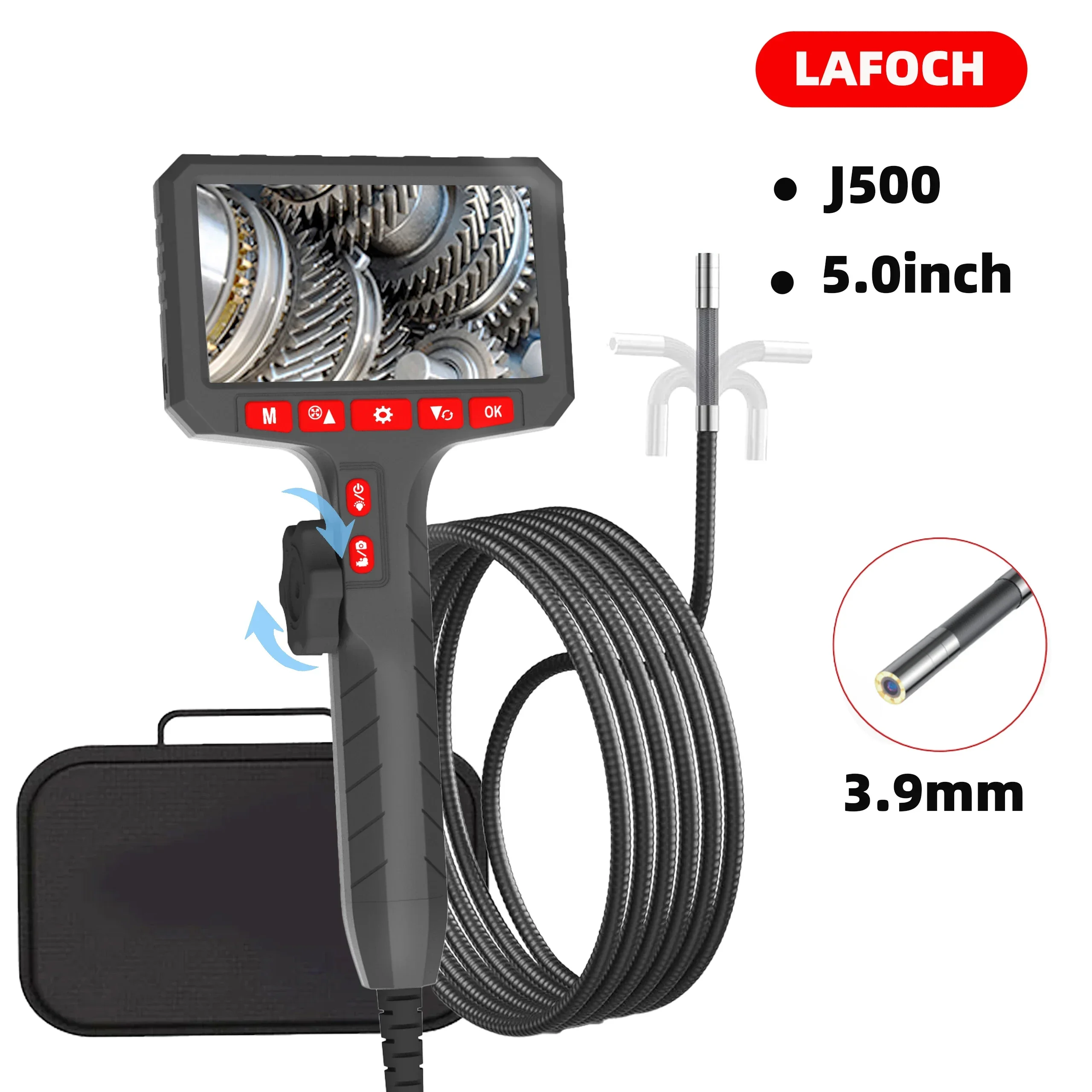 5-Zoll-Endoskop, 3,9-mm-Kamera, HD 1080P mit LED-Beleuchtung für Kfz-Reparatur, Sanitärinspektion Image