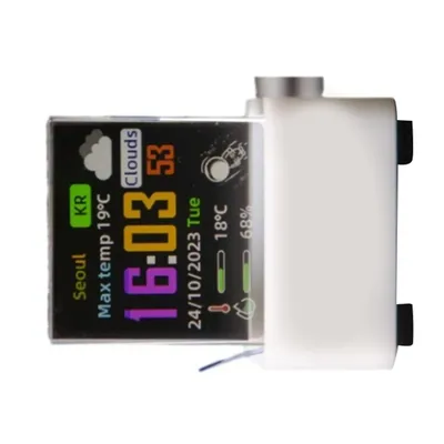 Crystal Cube Photo Display Holographic Desktop Smart Weather Station Digital Clock With GIF Image