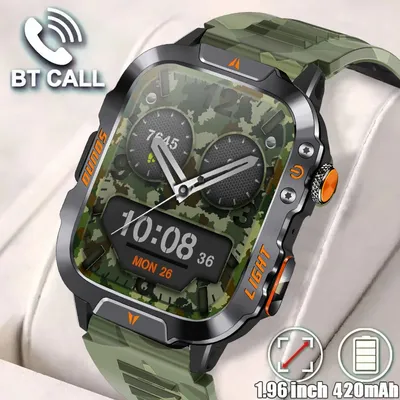 Für Xiaomi Robuste Militär-Smartwatch für Männer, 1,96 Zoll HD-Bildschirm, Herzfrequenz, Image