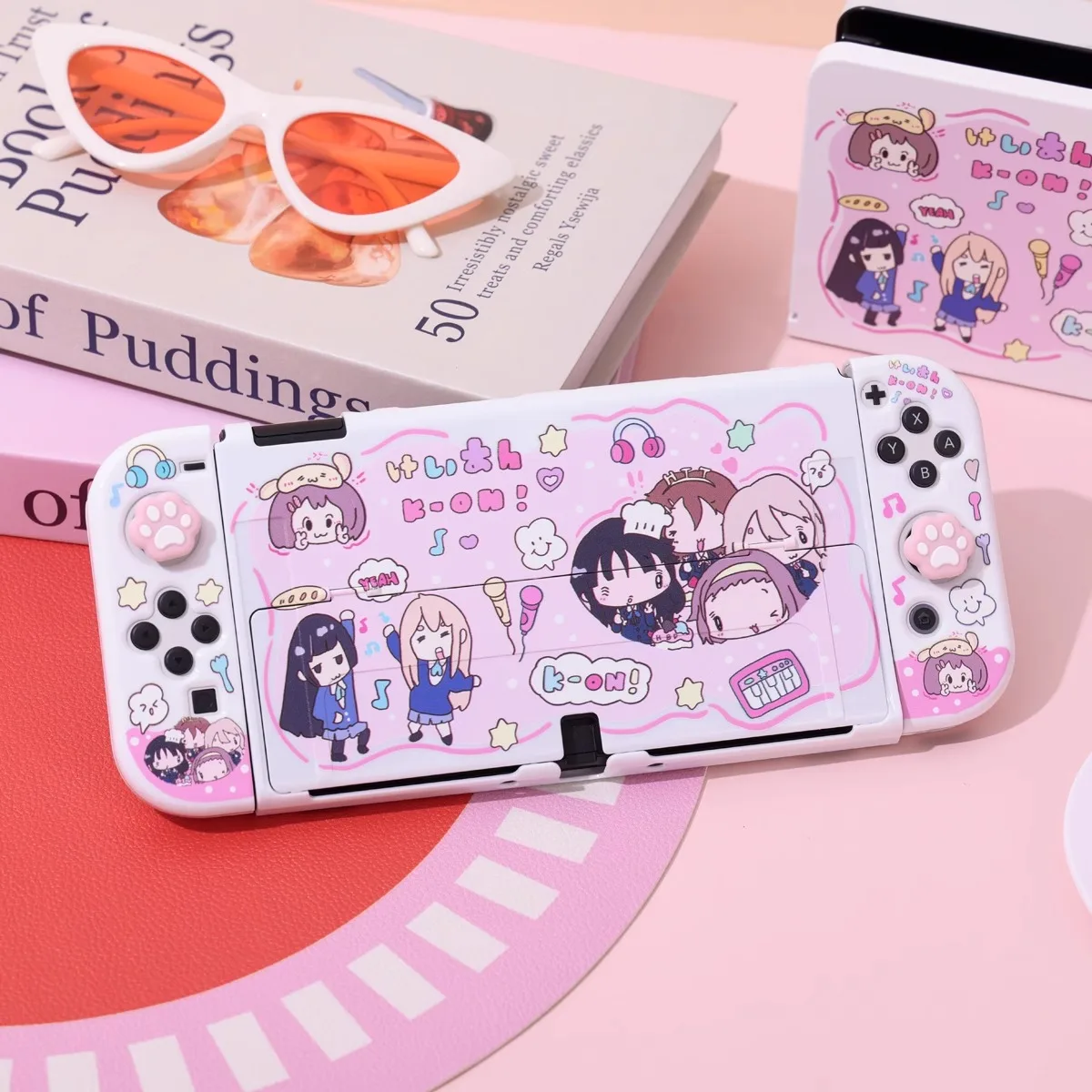 Nintendo Switch Hülle OLED-Schutz Rosa Anime Girl Cover Dockbare Schutzhülle für Nintendo Switch Controller Joy-Con Image