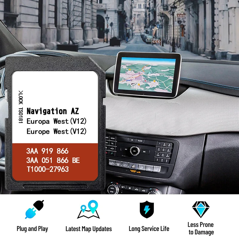 RNS315 Navigations Update AZ V12 West-Europa-Karte OST für VW Passat/Jetta/Polo/Sharan/Tiguan GPS SD-Speicherkarte 3AA 051866 SEIN Image