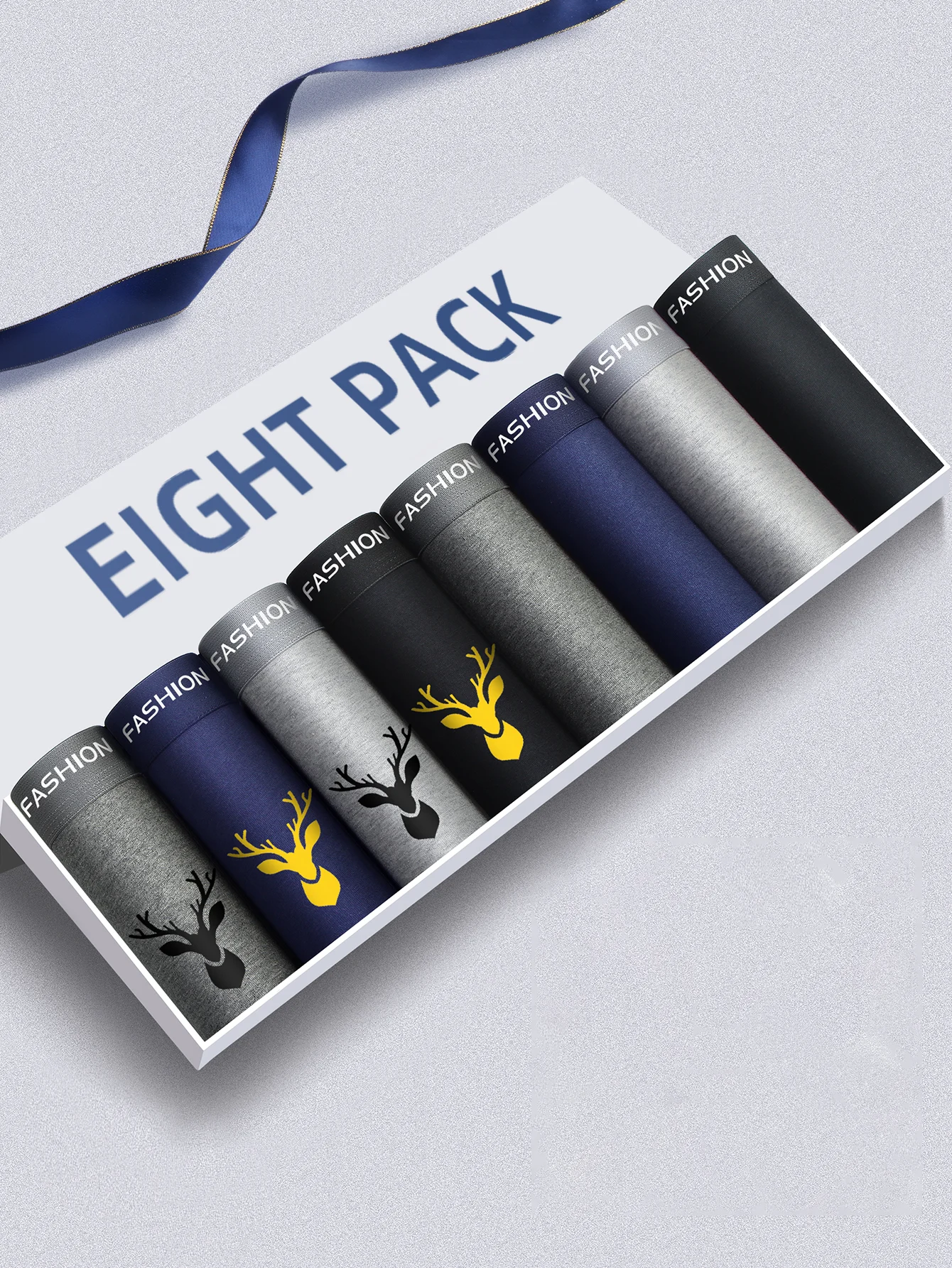 8-teiliges Herren-Set, weich, atmungsaktiv, bequem, Herren-Boxershorts, Persönlichkeit, Tiermuster, einfache, hochwertige Herrenhosen Image