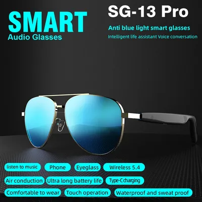 Intelligente Brille, IP4, wasserdicht, kabellos, Stereo-Brille mit Bluetooth-Kopfhörern, Sport, Image