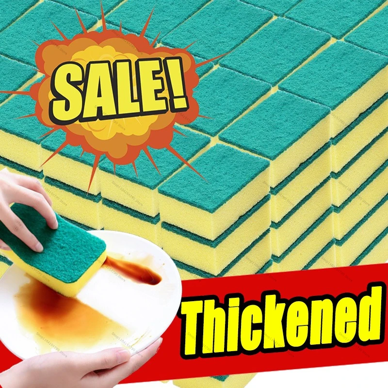 Multifunktionale Reinigungsschwämme, doppelseitige Reinigungstücher, Geschirrspülen, Küche, langlebiger Schwamm, super saugfähige Reinigungswerkzeuge Image