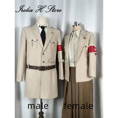 Irelia H Store Reiner Braun Pieck Finger Cosplay Kostüm Anime Trenchcoat Kragen Emblem Armband Image