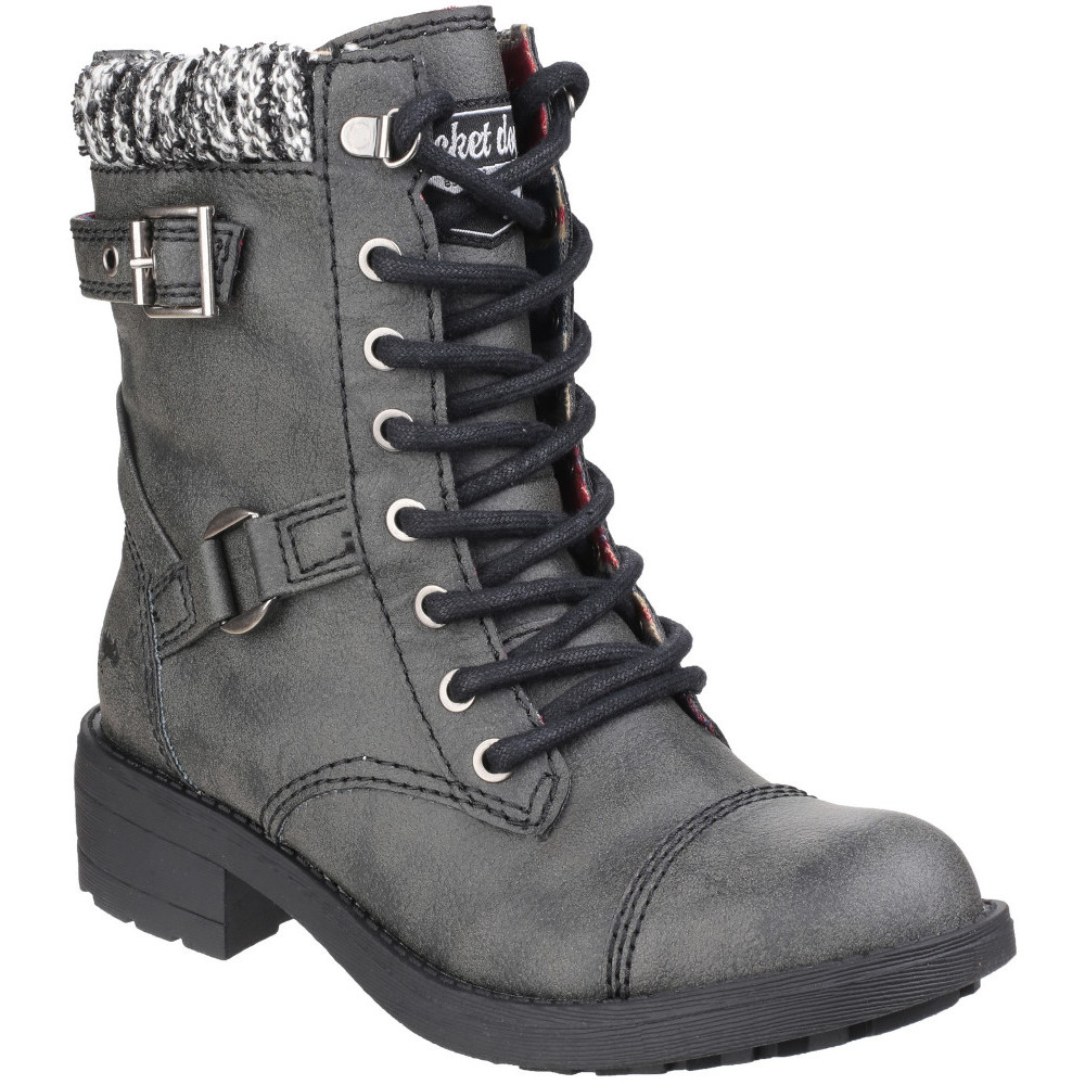 Rocket Dog Damen Bikerstiefel Thunder (Schwarz)
