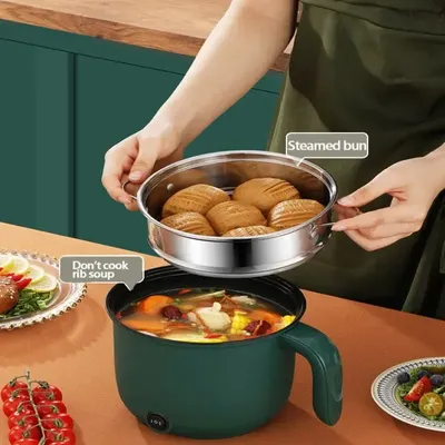 1.5L Mini Home Cooking Pot Multifunctional Rice Cooker Non Stick Pan Safety Material Potable