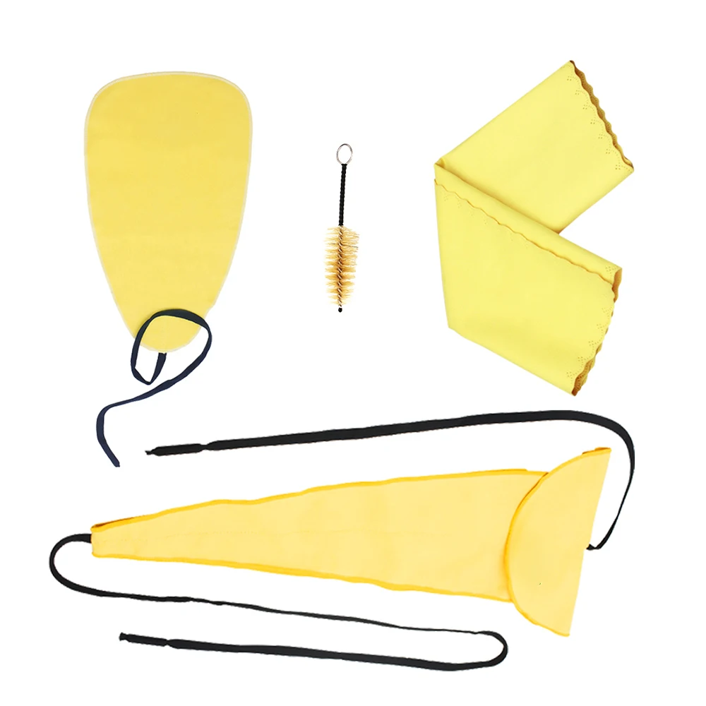 4PCS Saxophone Sax Cleaning Care Kit 3pcs Cleaning Cloth + Mouthpiece Brush Musical Instrument Maintenance Tool