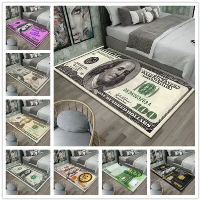 Dollar Money Series Bedroom Bedside Carpet Creative Cartoon Home Decor Floor Mat Non Slip Sofa Coffee Table Area Decor Rugs