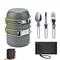 Camping Cookware Set Outdoor Pot Tableware Kit Cooking Water Kettle Pan Travel Cutlery Utensils