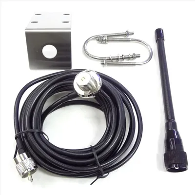 VHF Marine Antenna 156-163Mhz Rubber Waterproof Mast Aerial with 5M RG-58 Cable for Boat Sailboat