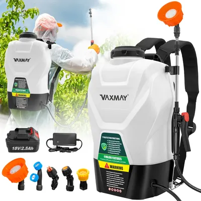 VAXMAY 16L Backpack Sprayer 4 Gallon Battery Powered Garden Sprayer 75 PSI Electric Sprayer 2.5Ah