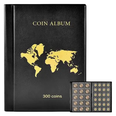300 Pockets Coins Display Storage Case, Collecting Sleeves Organizer Box for Coin Collections Supplies Money Currency Quarters