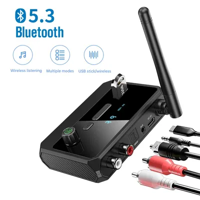 Bluetooth 5.3 Audio Receiver Wireless Audio Adapter With AUX 3.5mm RCA Optical Jack Support U-disk