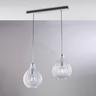 BeLight Diamante Pendelleuchte Weiß/Chrom, 2x G9, Glasdiffusoren mit Kristalleffekt, L57x21 cm – BL300-BIN2-TR