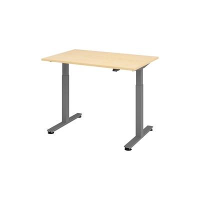 bümö elektrisch höhenverstellbarer Schreibtisch Ahorn 120x80 cm, Gestell: Graphit - Büroschreibtisch höhenverstellbar elektrisch, elektrischer Image