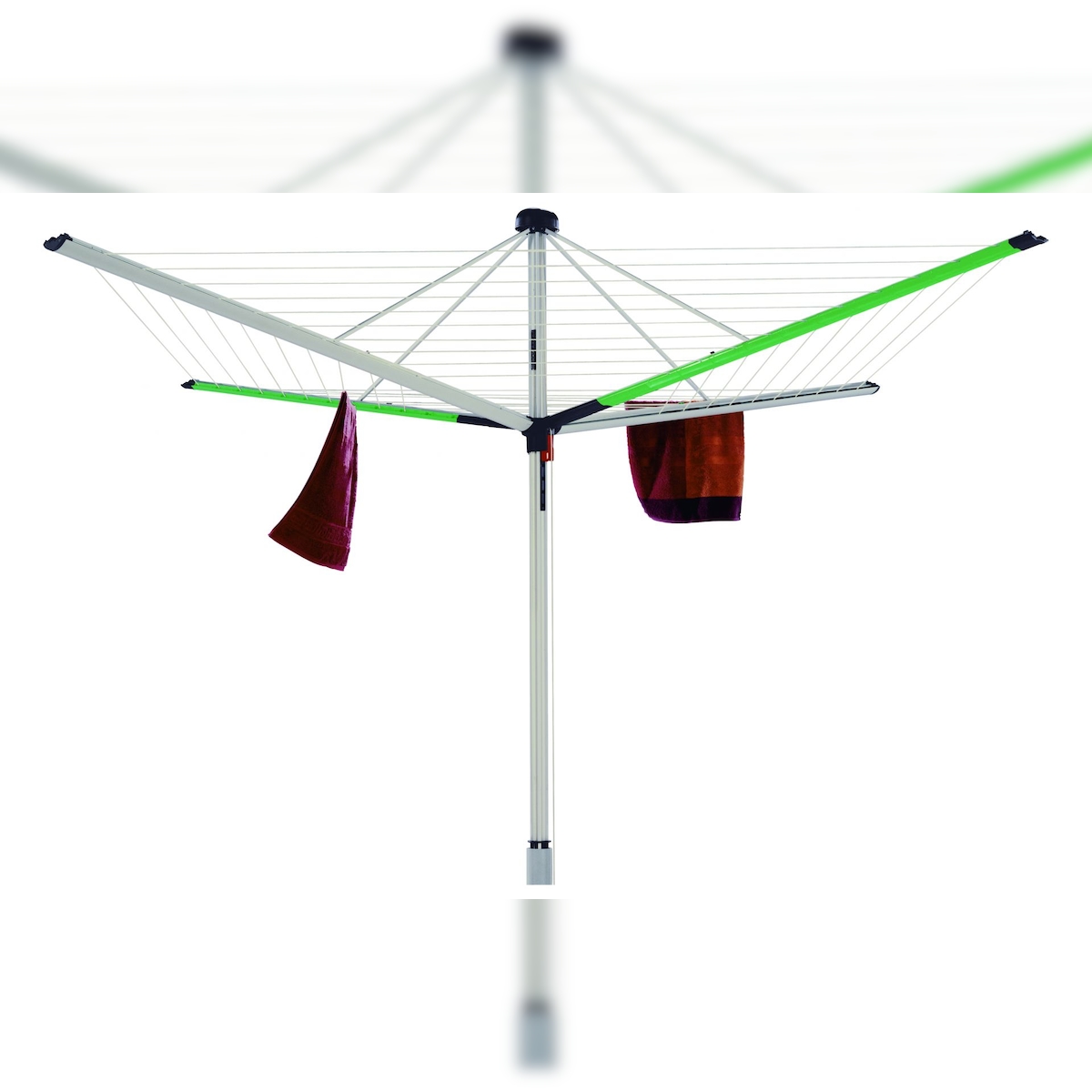 BERLINLODGE Wäschespinne Vento 8 Leinenreihen Aluminium Apfelgrün Hx⌀ 205x290cm Wäscheständer Wäscheleine Wäschetrockner Image