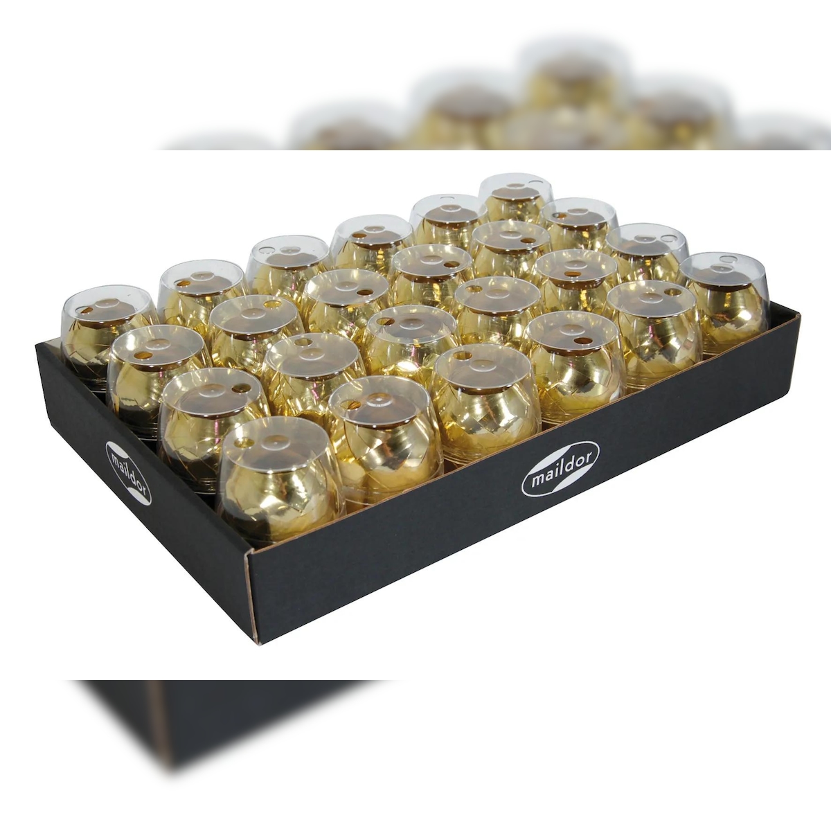 Clairefontaine Set/Display mit 24 Eiknäueln Geschenkbänder mit Metallic-Effekt, 10mx7mm - Gold 612075C Image