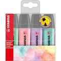 STABILO Textmarker Boss Original Pastel Etui mit 4 Stiften Packung mit 5 Stück