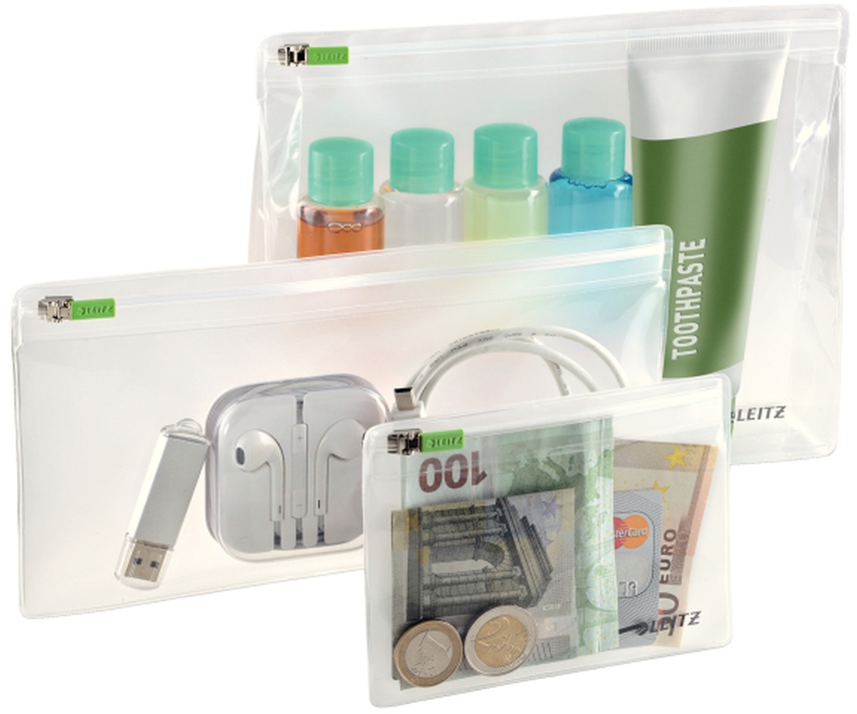LEITZ Reise-Zip-Beutel XS M L transparent VE=20x3 Stück Image