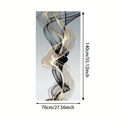 TEMU 1pc Frameless Modern Abstract Black Golden Lines Canvas Art - 27.56x55.12in, Minimalist Wall Decor For Living Room & Bedroom, Decoration, Bedroom Wall Art | | Frameless Canvas, Abstract Wall Art Image