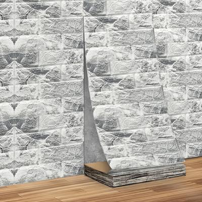 TEMU 3d Self-adhesive Foam Brick Wall Panels - Waterproof & Vinyl Wallpaper, Easy To , Grid Pattern Home Decor For Living Room, Kitchen, Bedroom, Office, Dorm Renovation, Indoor Aesthetic Upgrade Image