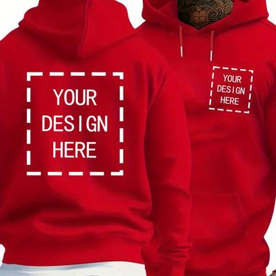 TEMU Men's Customizable Print Hooded Sweatshirt - Light Grey Regular Fit Long Sleeve Pullover, Personalized For Casual Wear & Events, Cute Sweatshirts, Event Apparel, Hooded Pullover, , Plus Size Image