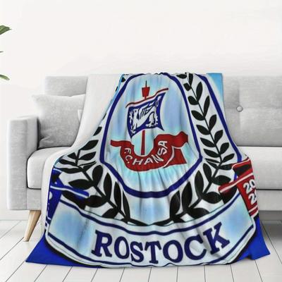 TEMU Hanasha Rosetok Football Club Flannel Blanket Thick Polyester Fabric, Machine Washable Warm And Comfortable, Suitable For Bedroom, Sofa, Camping, And Home Use, Halloween And Dorm Image