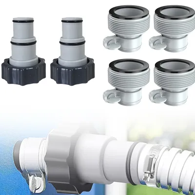 1.5" to 1.25" Pool Hose Adapter Pool Pump Parts with Plunger Valve Collar for Threaded Pump Threaded