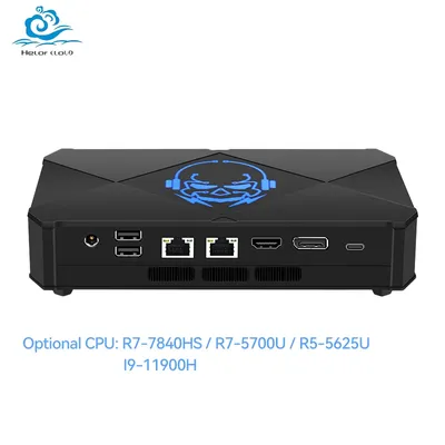 Helorpc Gaming Mini PC with AMD Ryzen7 7840HS 2xDDR5 RAM 2xM.2 NVME WiFi6 Support Windows10 Ready Compact Computer for Office