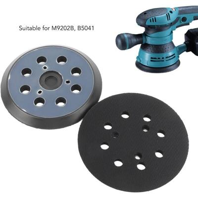 SNQ - 2 Stück 125 mm 8-Loch Klett-Exzenterschleifer-Ersatz-Stützteller für Makita bo M9202B BO5041 Image