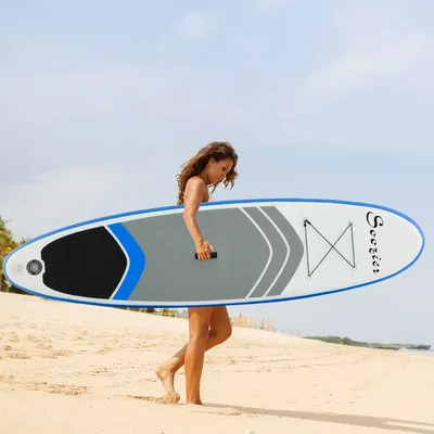 HOMCOM 10' x 32" x 6" Inflatable Stand Up Paddle Board, Non-Slip & Ultra-Light Deck with SUP Accessories, Adj Paddle, Bag