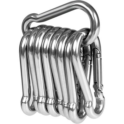 Aougo - 10 Edelstahlkarabiner, Karabiner mit Clipverschluss, hochwertige Stahlkarabiner für alle Image