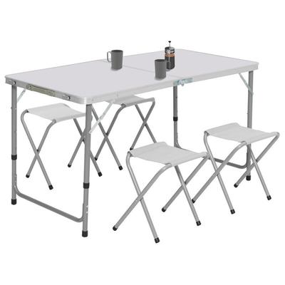 Höhenverstellbarer Campingtisch mit 4 Klapphockern Image