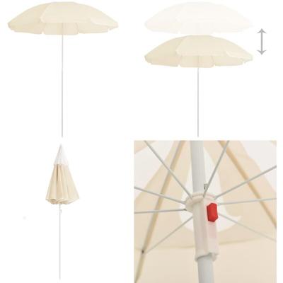 Sonnenschirm mit Stahlmast Sandfarbe 180 cm - Sonnenschirm - Gartenschirm - Terrassen Parasol Image