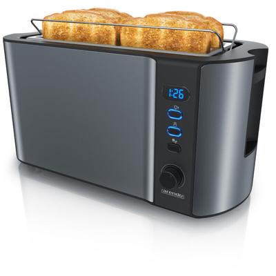 Toaster für 4 Scheiben Langschlitz, 1500W, mit Display, Doppelwandgehäuse wärmeisolierend,