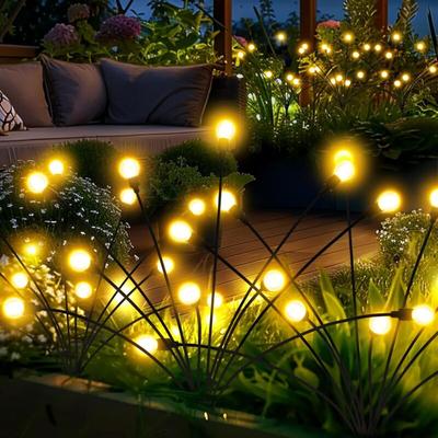Jalleria - Solar-Gartenleuchten, 60 LED-Glühwürmchen-Gartenleuchten für draußen, Solarleuchten für Image