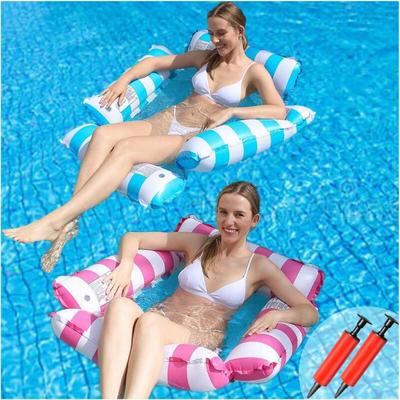Aufblasbare Schwimmbad-Hängematte, 2-teiliges Set aus Vierrohr-Schwimmbett-Schwimmbecken mit Image