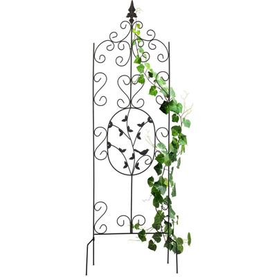 Relaxdays - Rankgitter Metall, Vintage, HxB: 122 x 34,5 cm, Rankhilfe Kletterpflanzen, zum Stecken, Image